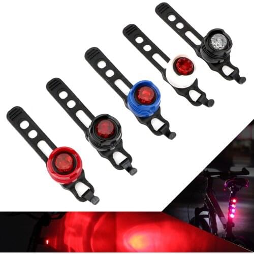 Helmet Red White LED Flash Lights Aluminium Alloy Bike Front Rear Tail Safety Warning Lamp Cycling Light