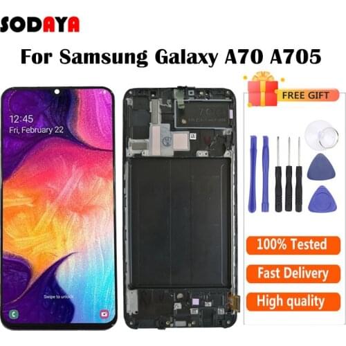 TFT For Samsung Galaxy A70 LCD A705 A705F SM-A705F A705DS LCD Display + Touch Screen Digitizer Assembly With Frame Free Shipping