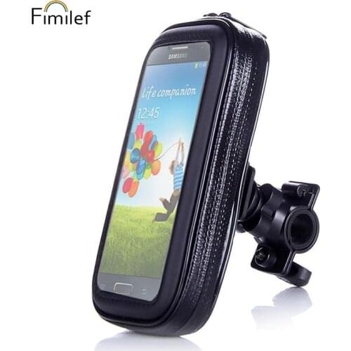 Fimilef Motorcycle Bike Ride Phone Waterproof Bag Case Adjustable Holder Handlebar Mount Dustproof Bag Navigation Phone Stand
