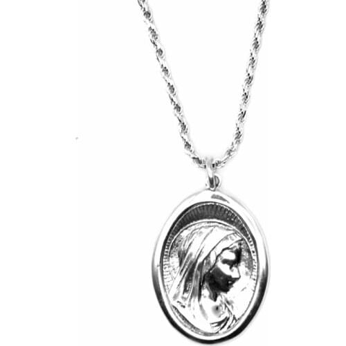 The Lady of Guadalupe Chain Necklace Hiphop Sterling Silver