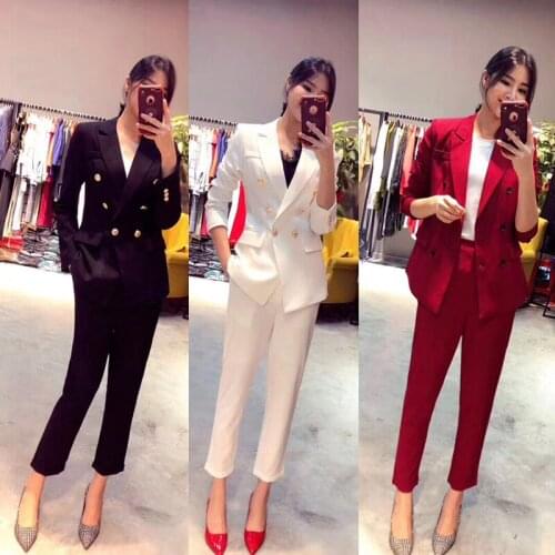 Set womens fashion Slim OL professional dress womens suit suit casual spring small suit and pants two-piece two-piece