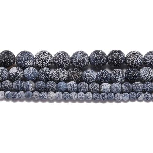 1strand/lot 4 6 8 10 12 mm Weathering Natural Stone Frost Crab Agates Round Spacer Bead For Jewelry Making DIY Necklace Bracelet