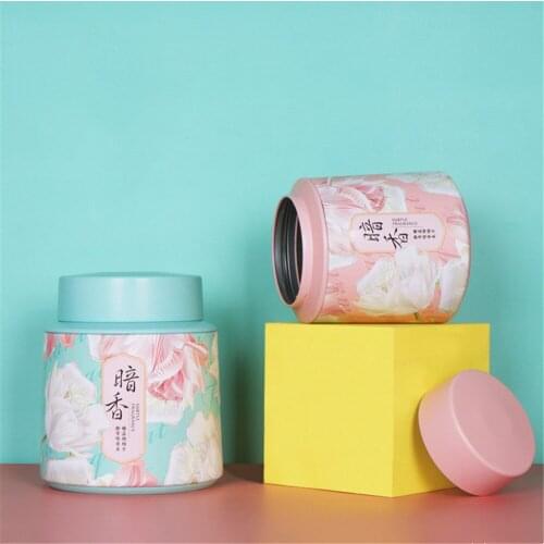 1pc Mini Tea Can Travel Portable Flower Tea Packaging Sealed Cans Metal Trumpet Creative Small Tea Cans Tin Box