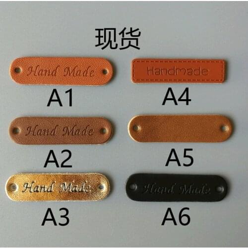 100pcs/lot Leather Label Handmade Patches Letters for Clothing Decoration Bag Wallet Shoes Accessories Diy Applique