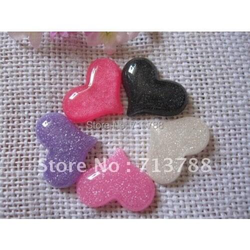 15pcs/lot flat back resin resin heart ,DIY resin craft accessories fashion resin cabochons