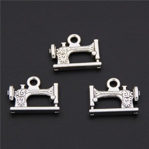 15pcs Silver Color Cute Sewing Machines Pendant Fit For Bracelet Necklace DIY Fashion Jewelry Accessories A2533