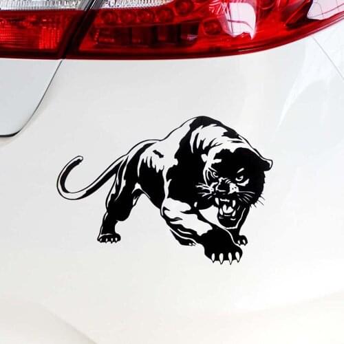 19.5*13.6cm Fiery Wild Panther Hunting 3D Funny Sticker Car Body Decal Car Stickers Motorcycle Decorations Black/White
