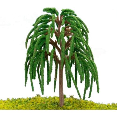 25pcs Lot Model Trees Willow Rail Garden Park River Road Scenery Train Layout Scale HO 1:100