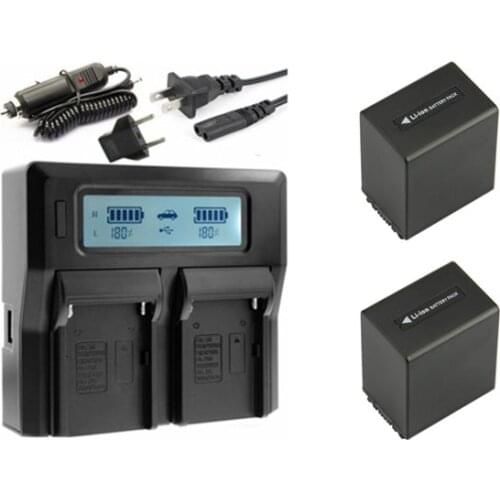 2X NP-FV100 NP FV100 FV70 FV50 Battery+LCD Dual USB Charger for Sony DCR-SR15 SR21 SR68 SX21 SX44 SX45 SX63 SX65 HDR-CX105 CX110