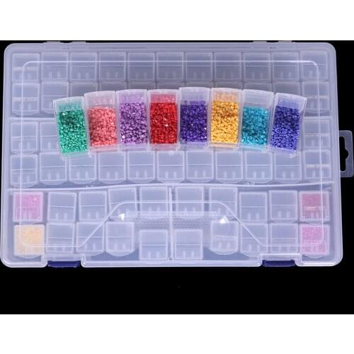 32/64 Bottles Jar Square Diamond Painting Storage box Diamond Painting Accessories Beads Container Mosaic Storage boxes Tools