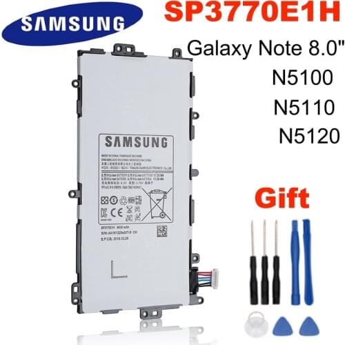 SAMSUNG Tablet Battery SP3770E1H For Samsung Galaxy Note 8.0" GT-N5100 N5110 N5120 Replacement Battery 4600mAh Tablet Tab +Tools