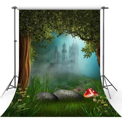 Avezano Backdrops Birthday Spring Forest Mushroom Stone Flowers Castle Photography Backgrounds Studio Photocall Photozone Decor