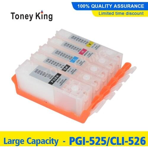 Toney King PGI 525 CLI 526 Ink Cartridge For Canon PIXMA IP4850 IP4950 IX6550 MG5150 MG5250 Printer Refill Ink Cartridges