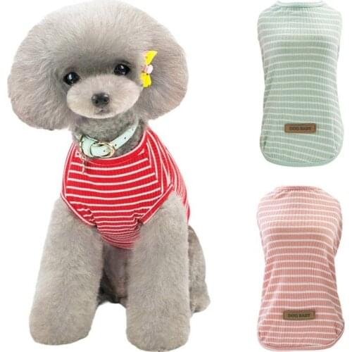 Cheap Dog Clothes Classic Stripe Dog Shirt Pet Vest For Small Dogs Summer Chihuahua T shirt Puppy Vest Yorkshire Cat Clothing