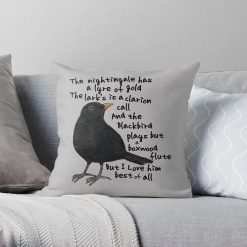 Blackbird Throw Pillow Cushion Cover Polyester throw pillows case on sofa home living room car seat decor 45x45cm
