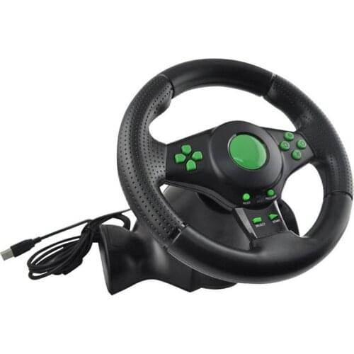 Racing Game Steering Wheel For XBOX 360 ForPS2 For PS3 Computer USB Car Steering-Wheel 180 Degree Rotation Vibration With Pedals