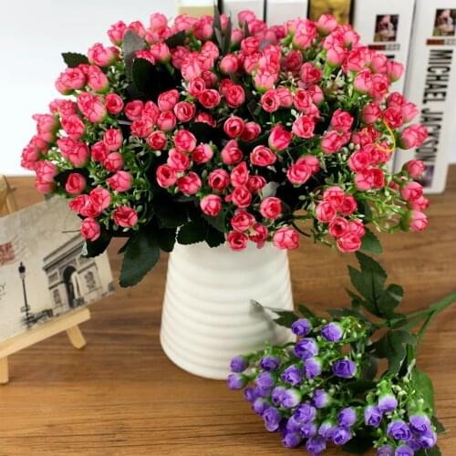 2pc 36 Head/bouquet Head Small Bud Roses Artificial Flowers Silk Rose Decorative Flowers For Home Wedding Fake Flowers