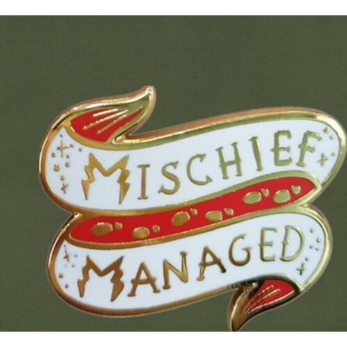 Marauders Map Mischief Managed Harry Fred Weasley incantation Spell Enamel Pin brooch