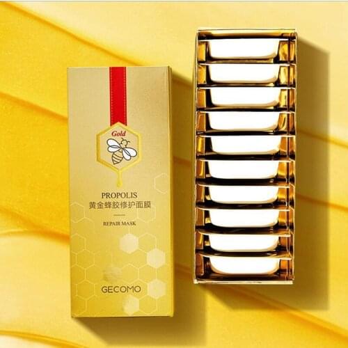 1PCS Golden Propolis Facial Mask Repair Skin Brighten Moisturize Firm Smear Pudding Mask Skin Care