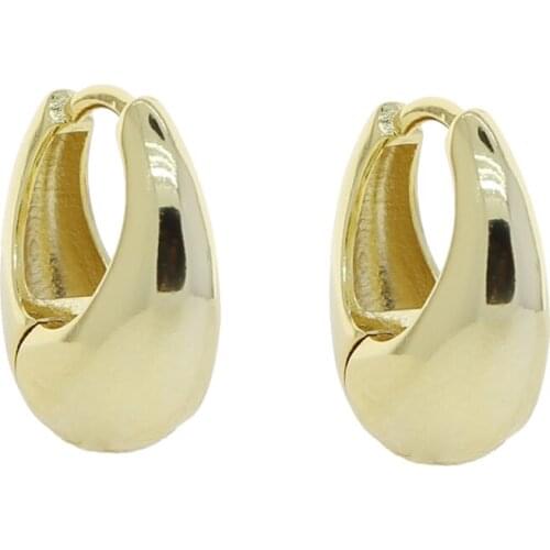 2021 New fashion Simple Geometric High Polished Gold Color Metal charm Hoop Huggie Chunky Earring wedding Jewelry for Women girl