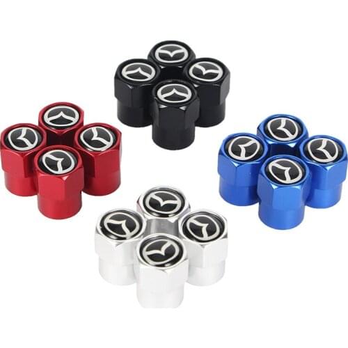 New 4PCS Auto Wheel Tire Valve Stem Caps Cover For Mazda 2 Mazda 3 MS Mazda 6 CX-5 CX5 Artzma 6 Car accessories