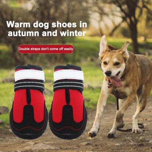 New 4pcs/set Pet Dog Winter Shoes Waterproof Reflective Chihuahua Anti-slip Puppy Cat Footwear Boots Outdoor Pet Dog Products