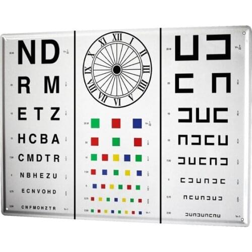 Tin Sign Office Workshop Eye test Vintage