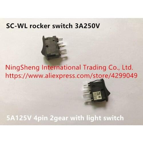 Original new 100% SC-WL rocker switch 3A250V 5A125V 4pin 2gear with light switch
