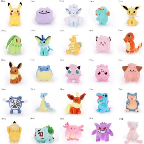 Kawaii Pokemon Pikachu Squirtle Charmander Gengar Bulbasaur Elf Psyduck Togepi Stuffed Anime Plush Doll Toys Children Kids Gift