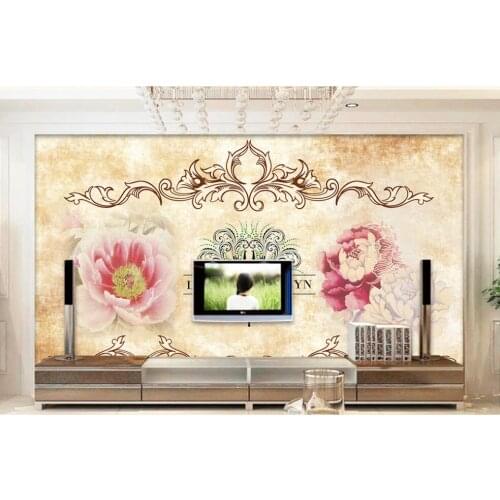Custom photo mural 3d wallpaper European style retro flowers home decor living room wallpaper for walls 3 d in rolls