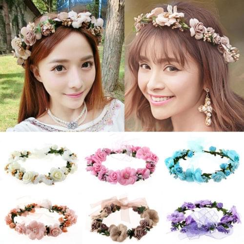 New Spring Fashion Women Lady girls Wedding Flower Wreath Crown Headband Floral Garlands Hair band Hair Accessories
