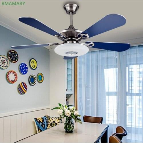 Nordic simple fan light living room bedroom ceiling fan light restaurant fan LED 110-220V with light ceiling fan remote control