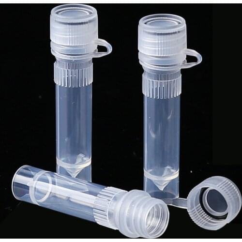 1.5ml transparent plastic frozen storage tube with screw mouth and cover 500pcs/bag