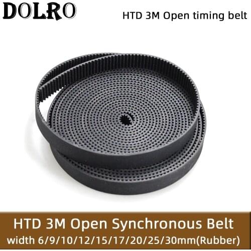 Arc Tooth HTD 3M Open Synchronous belt Width 6/9/10/12/15/20/25/30mm Rubber fiberglass Neoprene HTD3M pulley Laser Engraving CNC