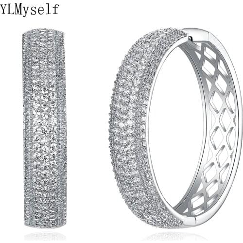 Hot sale Luxury 40mm diameter big hoop earrings jewelry statement jewellery top quality female large circle earring