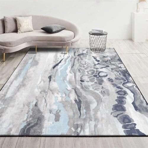 Modern Nordic Style Hallway Floor Mats Blue Gray Abstract Art Sea Water Printed Tapete Kitchen Bedroom Bedside Anti-Slip Carpet