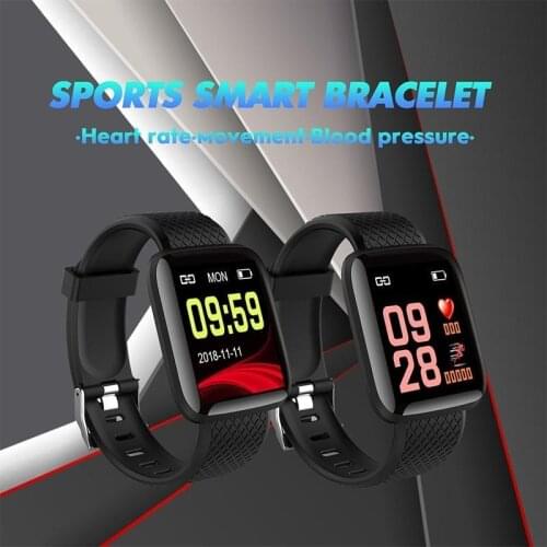 Bluetooth Sport Smart Watches Blood Pressure Heart Rate Monitor 116plus Wristband Fitness Tracker Pedometer Band for Men Women