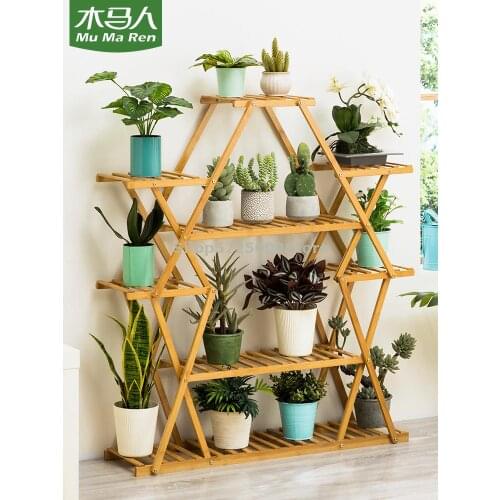 Flower shelf rack balcony living room floor-to-ceiling indoor simple succulent multi-layer green flower pot decoration