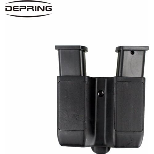 Tactical Double Stack Dual Magazine Holster Pouch Quick Draw Pistol Duty Belt Cartridge Holder for M92 P226 9mm to .45 Cal