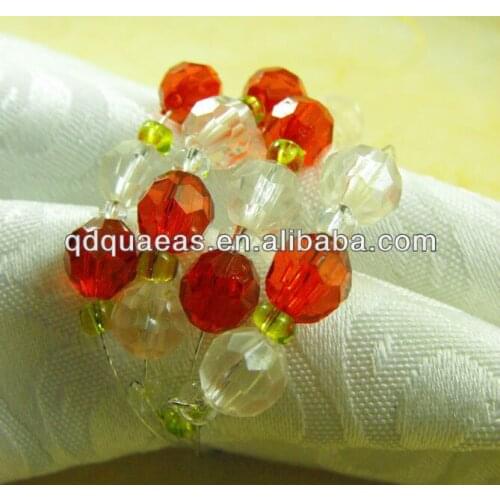 Beades decoration napkin ring for wedding, pearl napkin holder
