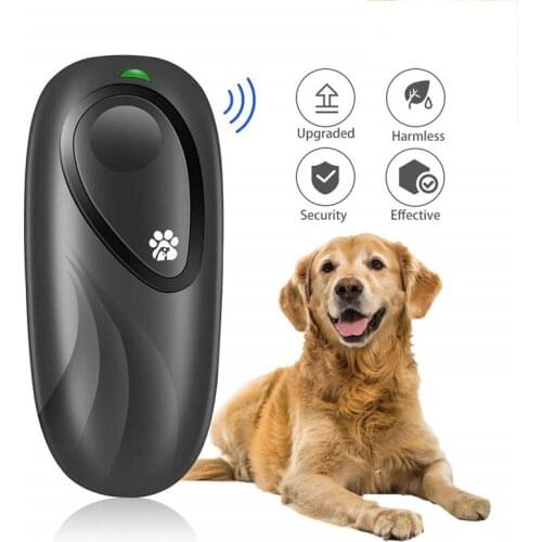 Anti Barking Device 2 in 1 Dog Training Aid Adjustable Frequency Ultrasonic Dog Bark Deterrent with LED Indicator/Wrist Strap