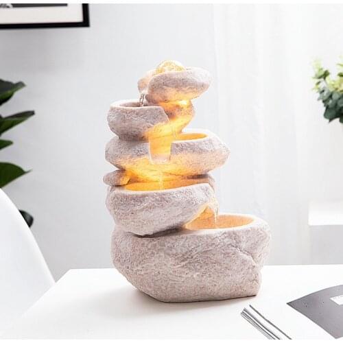 Rockery water fountain indoor transfer money table before the typhoon water wheel opening to send gifts