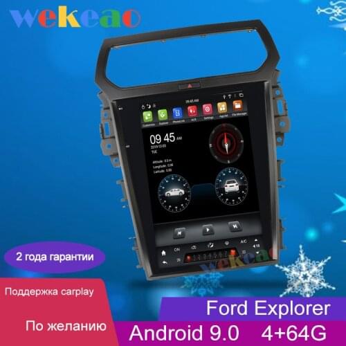 Wekeao Vertical Screen Tesla Style 12.1'' 1 Din Android 9.0 Car Multimedia Dvd Navigation Car Dvd Player For Ford Explorer 2011