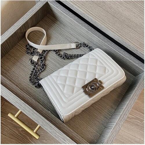 Chain Women Handbags 2021 Fashion High Quality Leather Crossbody Bag High-end Ladies Diamond Single Shoulder Messenger Bags