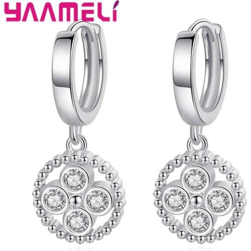 High End 925 Sterling Silver Jewelry Accessories Earrings aaaaa Austrian Crystal Mystic Sign Charms Fashion Jewelry for Ladies