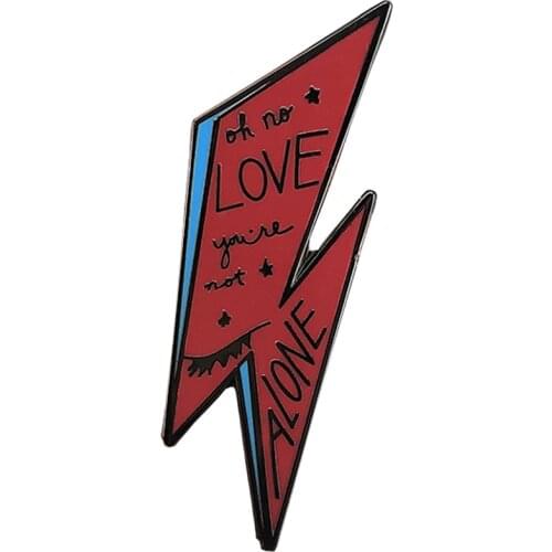 David Bowie Pin Oh no Love You are Not Alone Enamel Badge