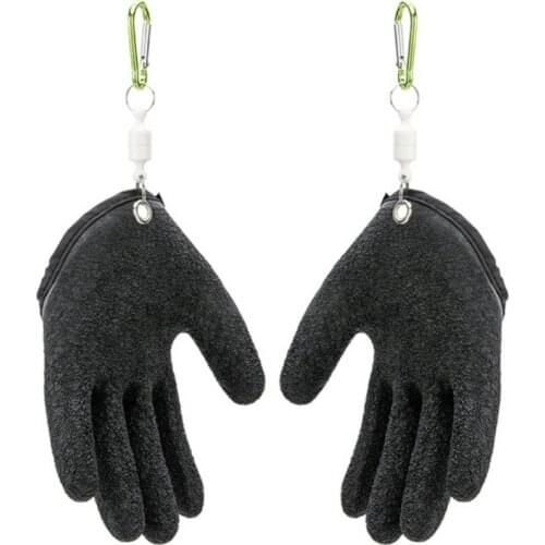 1PC Fishing Glove With Magnet Release Fisherman Professional Catch Fish Gloves Cut Puncture Resistant Anti-slip Latex With Hooks