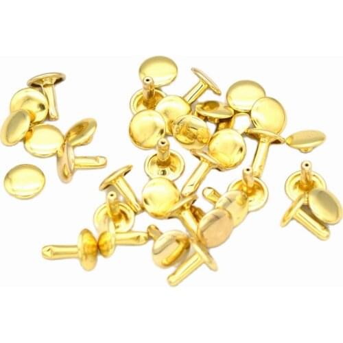 10mm Gold Material Double Cap Rivets Studs for Leathercrafts Fastener Snaps Prong Studs rapid rivets 50set