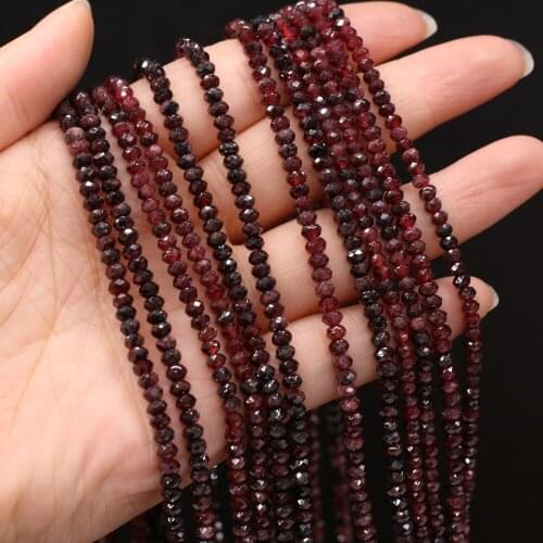 100% Natural Stone Crystal Beads Loose Garnet Bead for Jewelry Making Handmade Women Necklace Bracelet Crafts