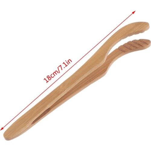 2Pcs Bamboo Teaware Tea Clips Wood Toast Tong Wooden Toaster Bagel Bacon Squeezer Sugar Ice Tea Tongs 18CM